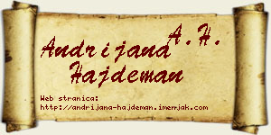 Andrijana Hajdeman vizit kartica